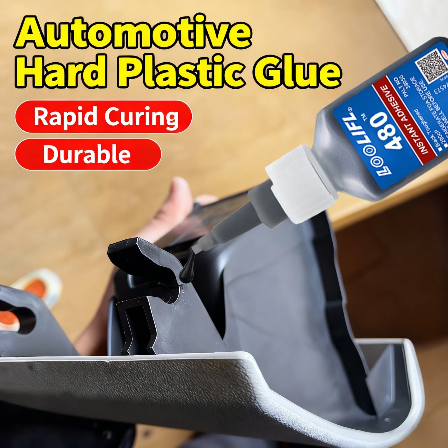 LOOLIFL480 20g adhesivo de hidroacrilato resistente a altas temperaturas y resistente al impacto adhesivo de caucho plástico para reparación de parachoques de carrocería