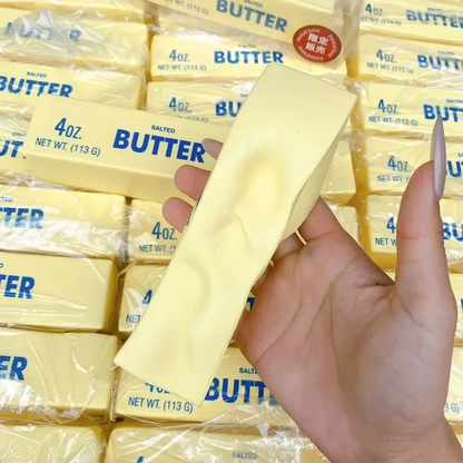 Butter Stick Squishy Fidget Toy - Elastic Cheese-Shape Stress Relief Squeeze Toy for Anxiety, Decompression & Funny Pranks