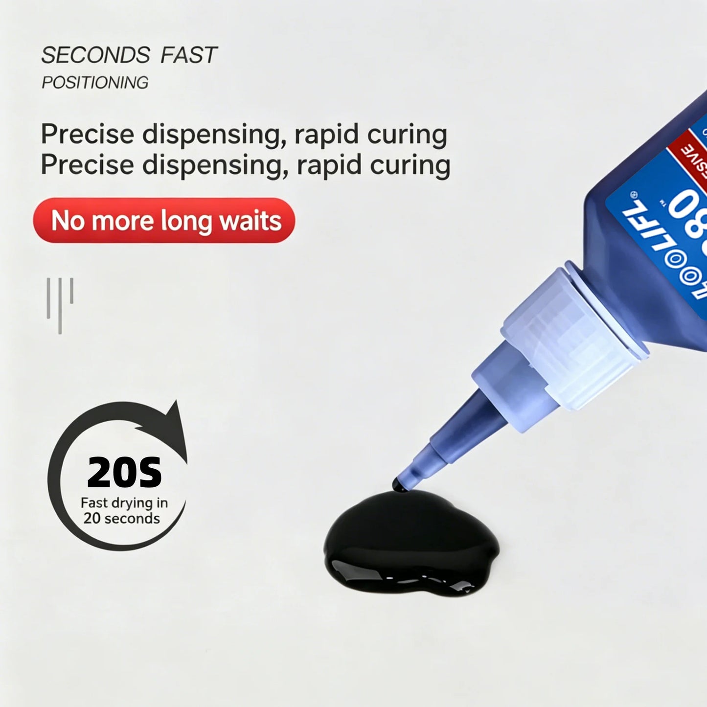 LOOLIFL480 20g adhesivo de hidroacrilato resistente a altas temperaturas y resistente al impacto adhesivo de caucho plástico para reparación de parachoques de carrocería