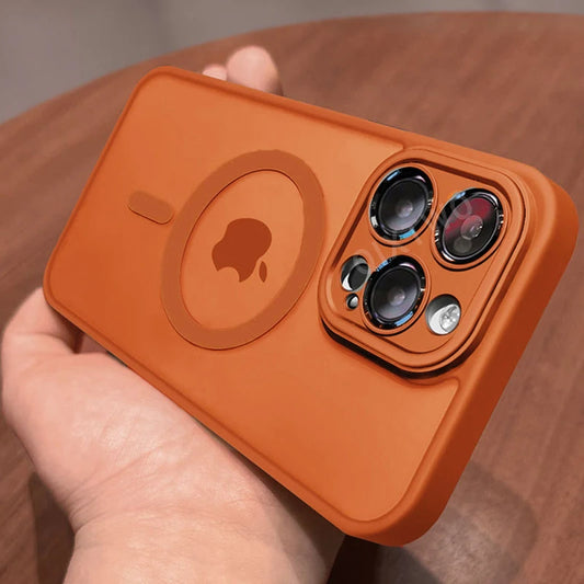 Luxury Matte Armor Case with MagSafe – Shockproof Magnetic Wireless Charging Cover for iPhone 11 12 13 14 15 16 17 Air Pro Max Plus