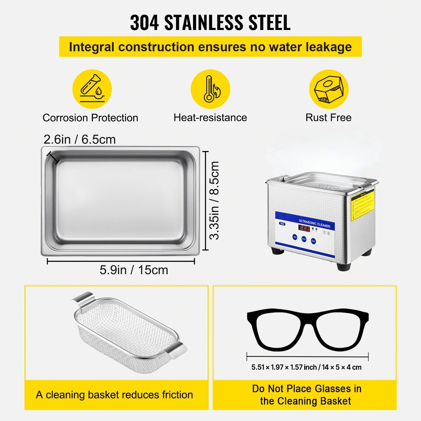 SucceBuy 800ml Ultrasonic Cleaner Portable Washing Machine 35W Mini Dishwasher Lave-Dishes Ultrasound Bath for Home Appliance