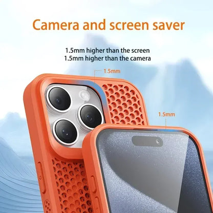 Funda de teléfono con disipación de calor y refrigeración para iPhone 17, 16, 15, 14, 13, 12, 11 Pro Max Plus, cubierta magnética trasera dura transpirable para Magsafe